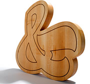 Large Ampersand Cutting Board on white background