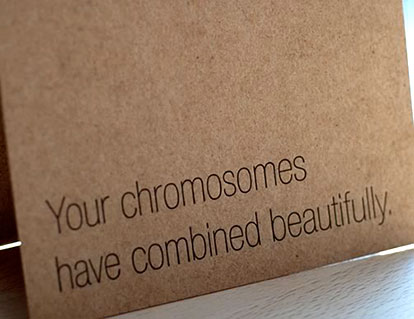 Chromosomes Recession new baby card