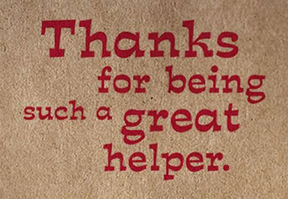 Thanks Helper card for kids