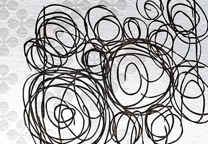 Scribble in Charcoal folded note