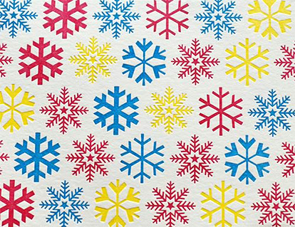Snowflakes CMY holiday greeting card