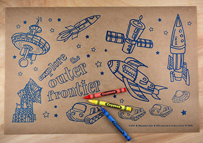 Space Travel color-in place mat