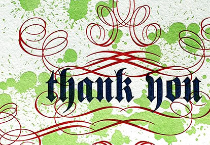 gothic style Thank You note