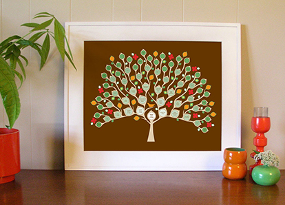 Peacock family tree design