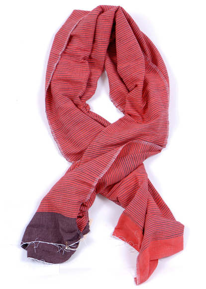 Sammy Red and Brown Woven Scarf by Smith + Butler